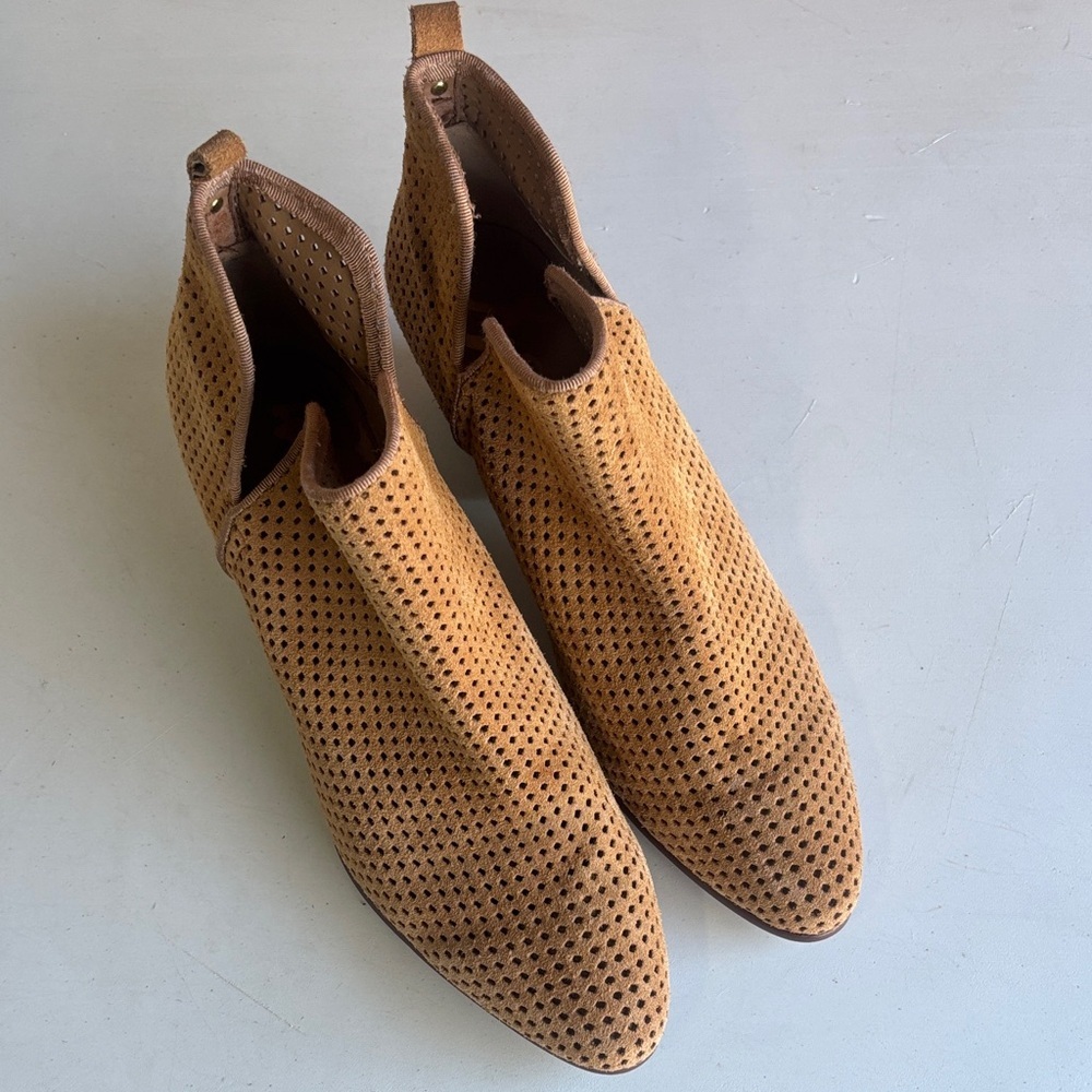 Sam Edelman Tan Perforated Ankle Booties - Picture 4 of 4